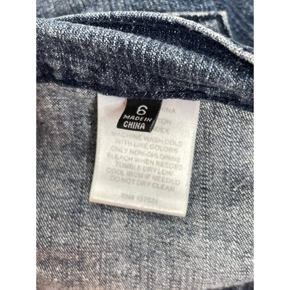 Express Jeans Women’s Denim Shorts 6 Blue 4-Pocket Zip & Button Stretchy - Picture 11 of 16